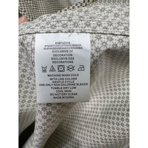 Nick Graham Mens Stretch Modern Fit Long Sleeve Button-Up Shirt M Geometric - Picture 10 of 11